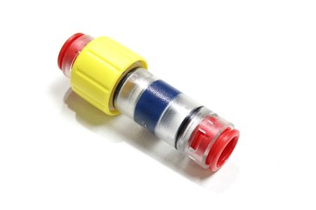 10mm gas block connector (kabel Ø 3,0-6,0mm) met gemonteerde vergrendelingsclips