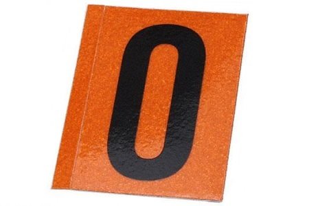 Aufkleber '0' (schwarz/orange)