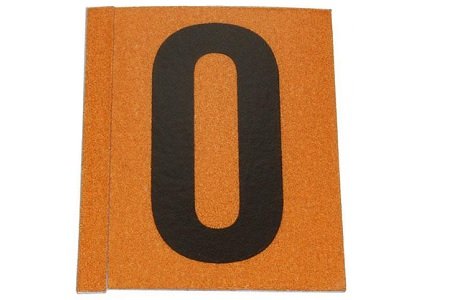 Sticker 'O' (zwart/oranje)