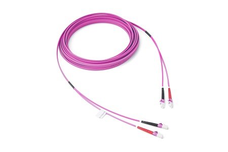 Patchcord LC/UPC-LC/UPC Duplex OM4 (50/125) 10M (2,8mm/Magenta)