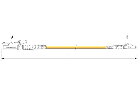 Cordon de raccordement SC/APC8°-SC/APC8° Duplex G657A2 2M (1,8mm/Jaune)