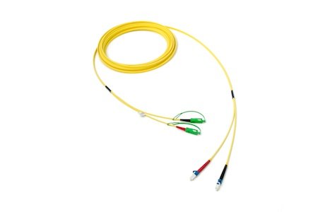 Patchcord LC/UPC-SC/APC8° Duplex G657A2 8M (1,8mm/Geel)